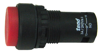 Monobloc Raised Pushbutton c/w 1n/o 1n/c - Red