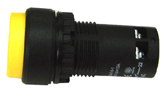 Monobloc Raised Pushbutton c/w 1n/o 1n/c - Yellow